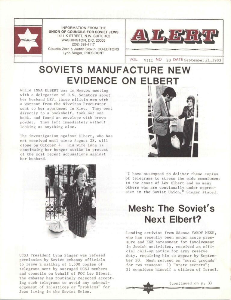 UCSJ Alert, September 21, 1983